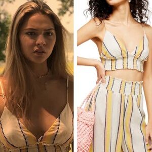 Sarah Cameron TopShop Smocked Striped Bralette Top